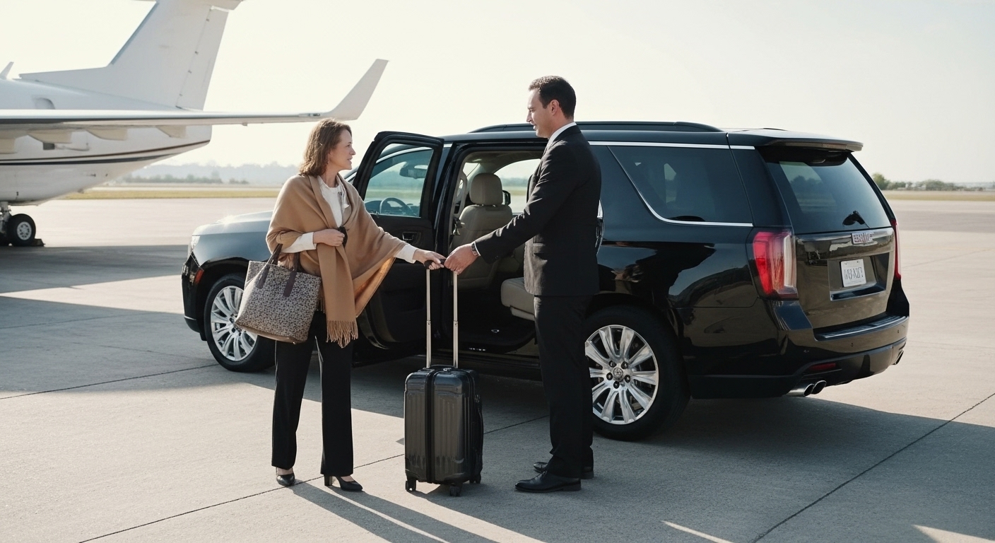 evelOne providing discreet and professional FBO transportation service for private aviation clients at Nashville airports.