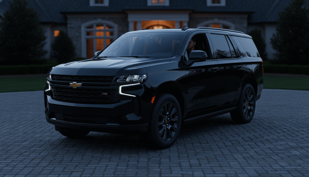 Level One black Chevy Suburban providing private Nashville airport transfer Thanksgiving travel.
